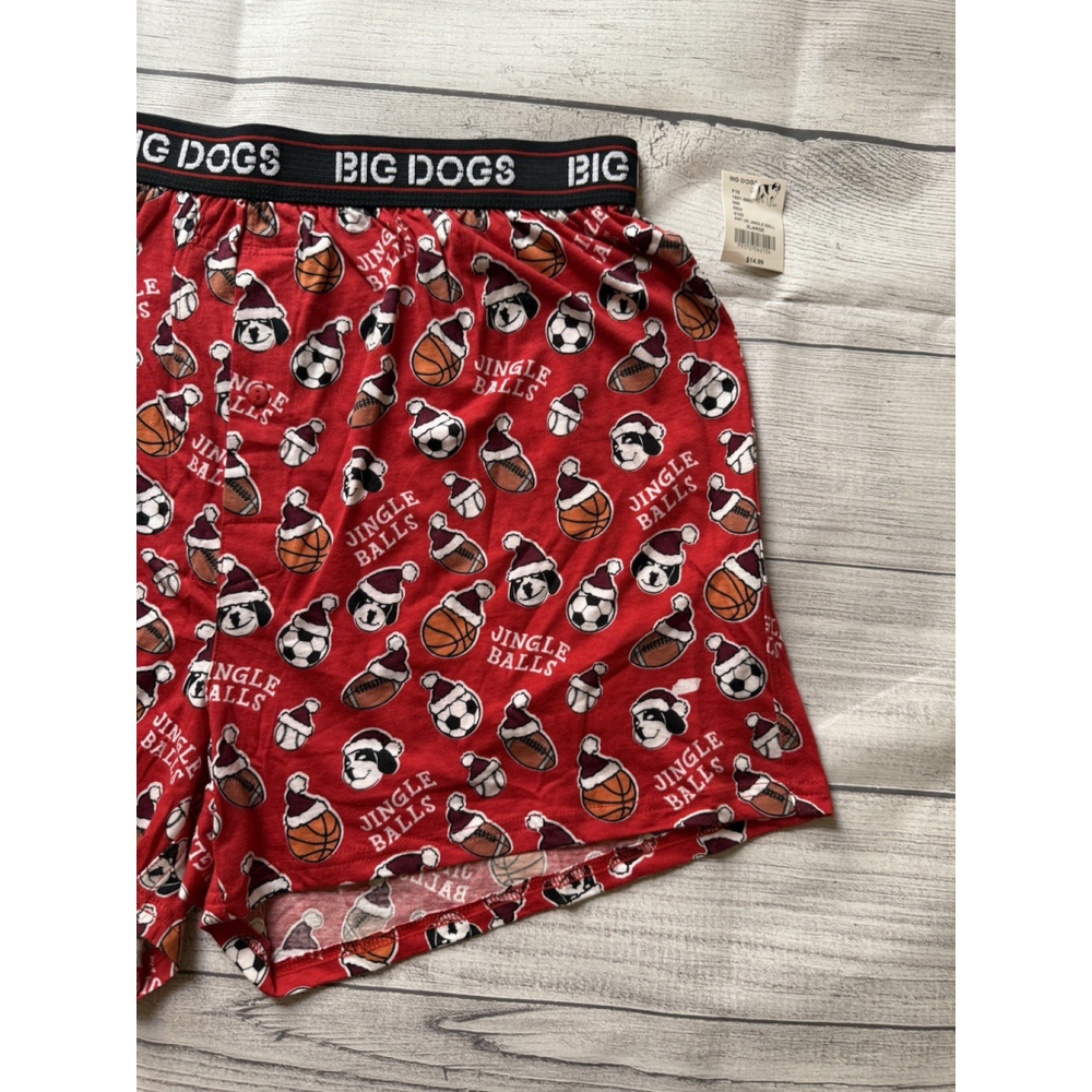 Big Dogs Boxers Men XL Multicolor Christmas Jingle Balls Basketball Football NWT - Picture 3 of 9